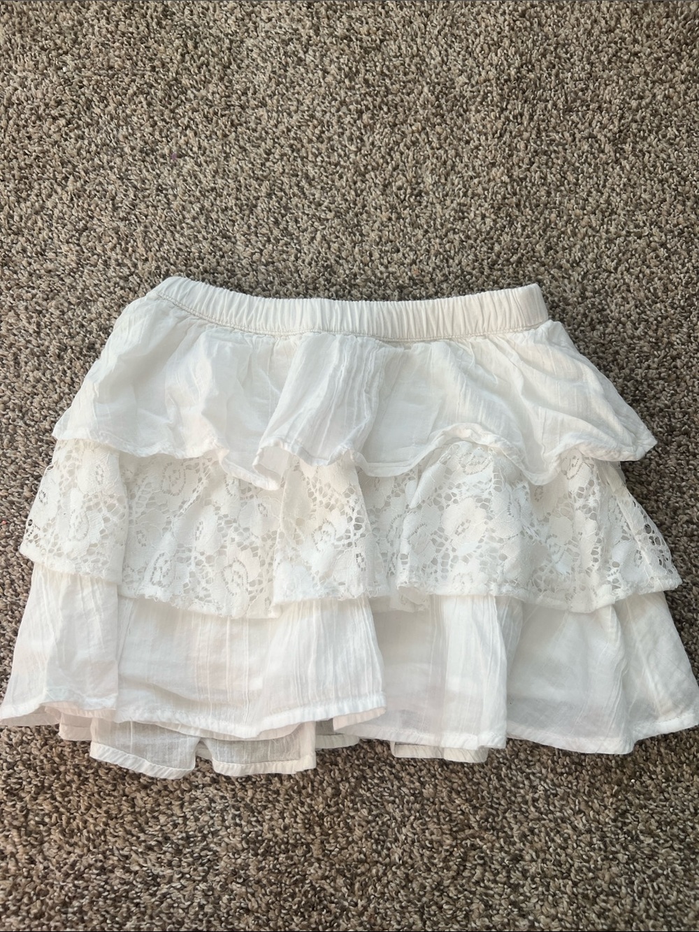abercrombie kids White Tiered Lace Ruffle Skort